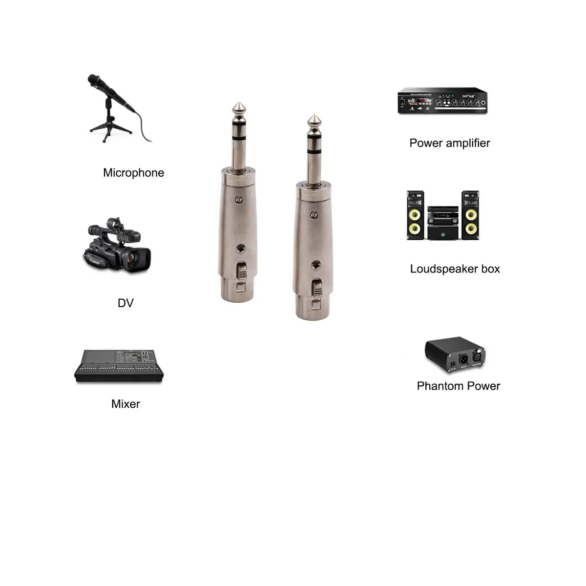 WYMECT XLR Female to 1/4 Inch TRS Stereo Male Adapter 2 Pack | Balanced Audio Connector for Studio & Stage - view 7