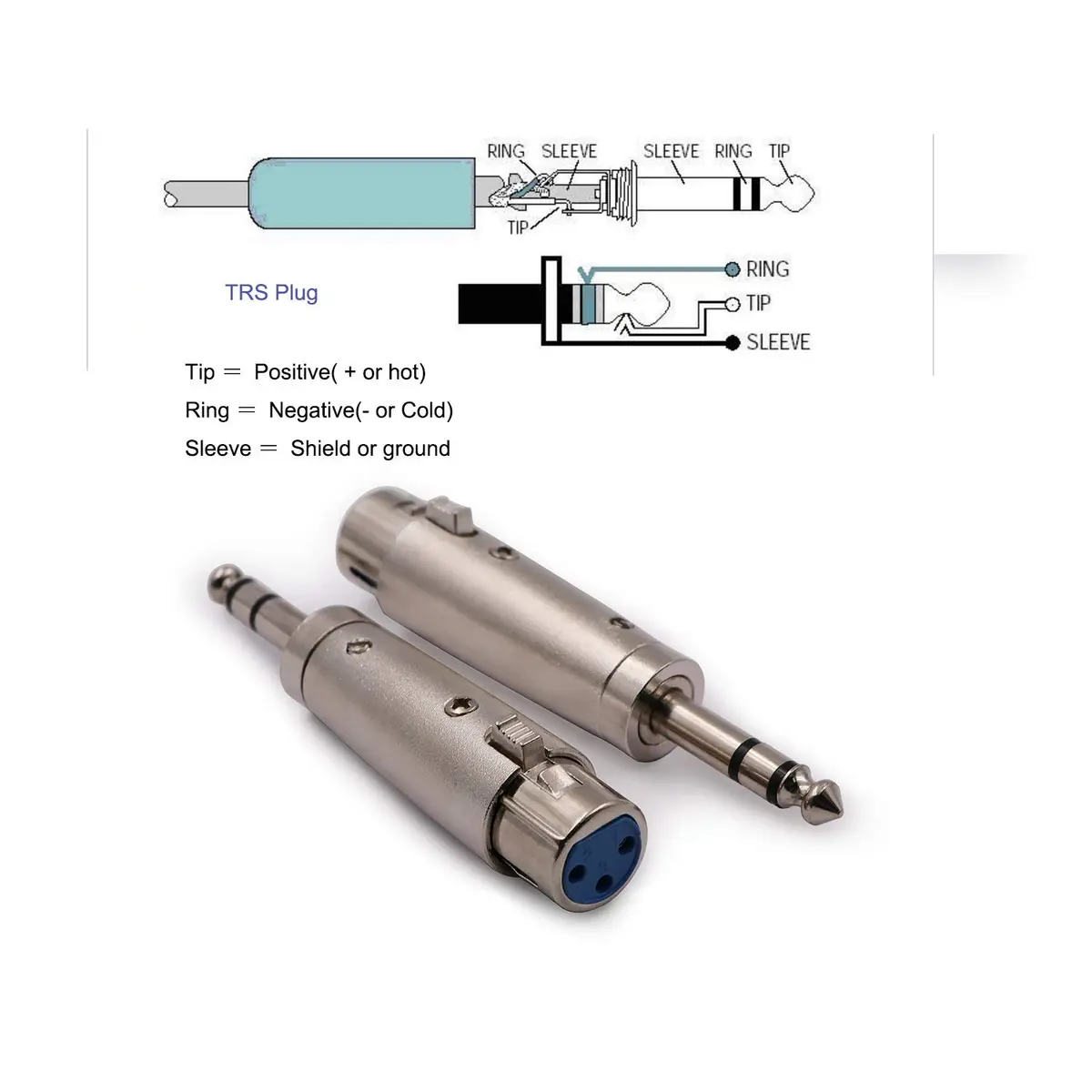 WYMECT XLR Female to 1/4 Inch TRS Stereo Male Adapter 2 Pack | Balanced Audio Connector for Studio & Stage - view 4