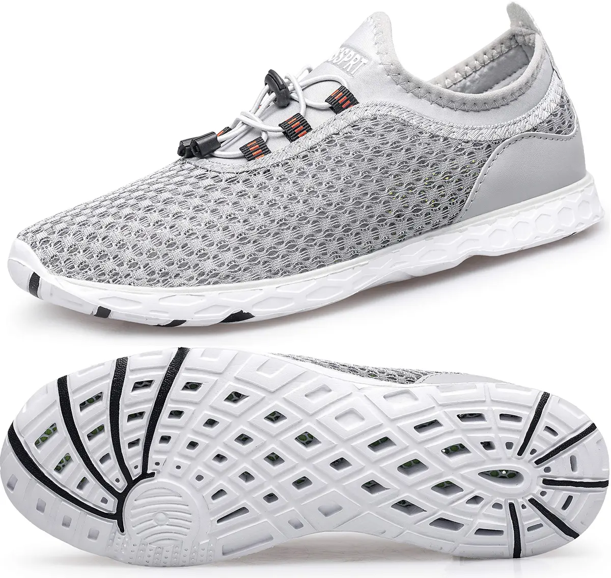 DOUSSPRT Men's Water Shoes Quick Dry for Beach Swim Pool Fishing Grey | Breathable Mesh & Quick Drying (70-120 chars) - main product image