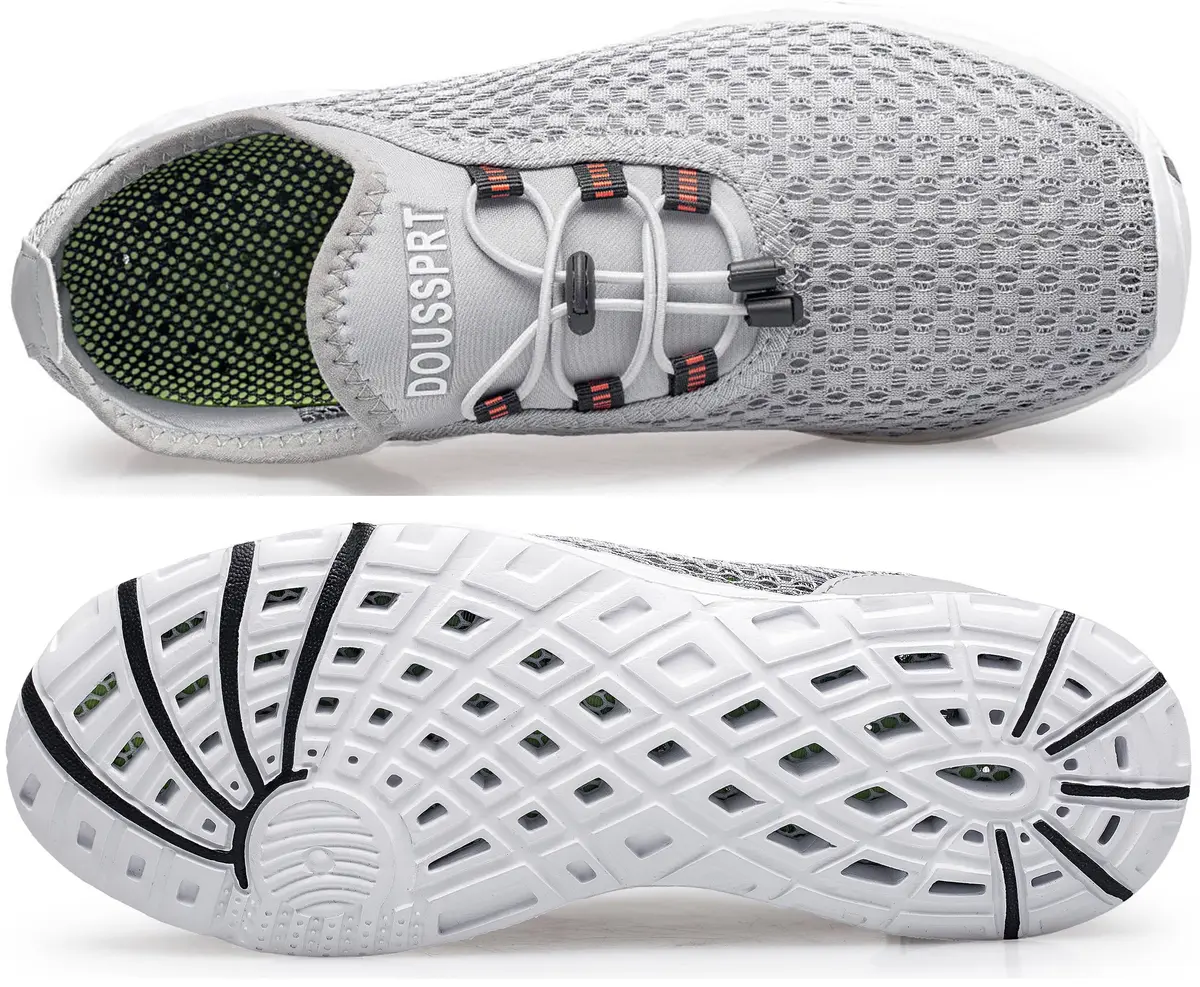DOUSSPRT Men's Water Shoes Quick Dry for Beach Swim Pool Fishing Grey | Breathable Mesh & Quick Drying (70-120 chars) - view 8
