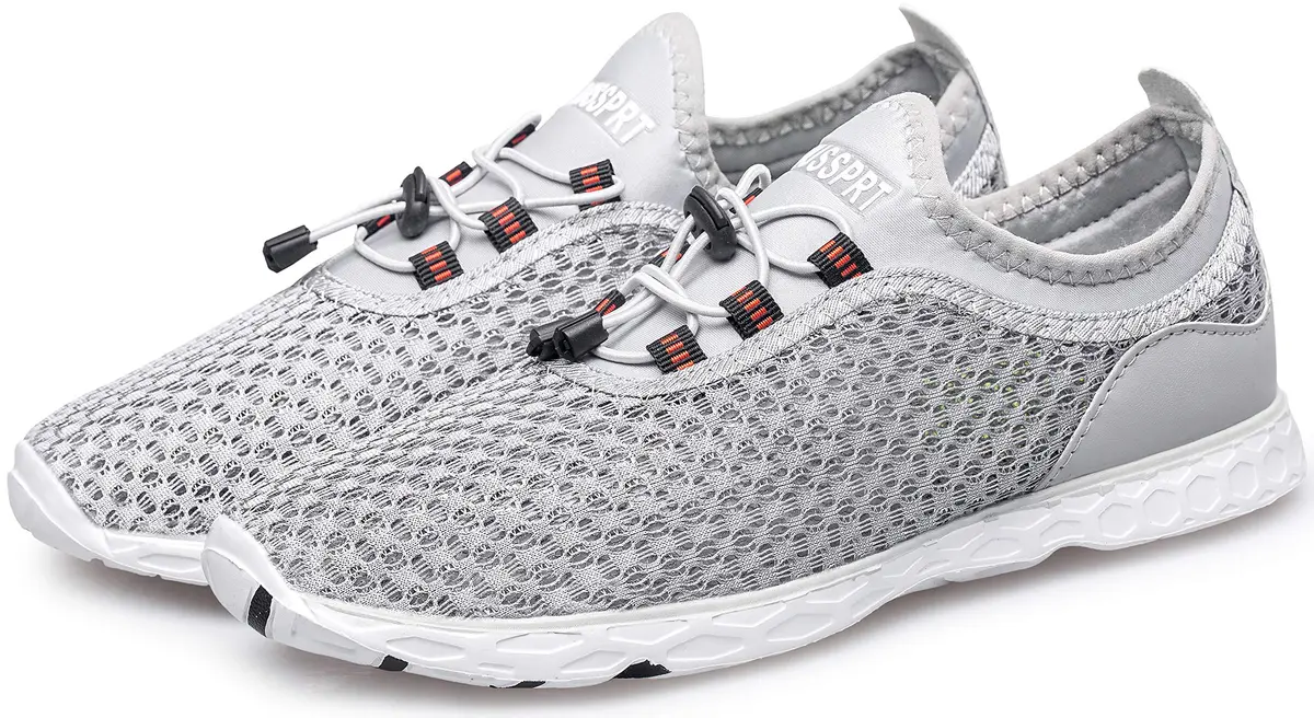 DOUSSPRT Men's Water Shoes Quick Dry for Beach Swim Pool Fishing Grey | Breathable Mesh & Quick Drying (70-120 chars) - view 9