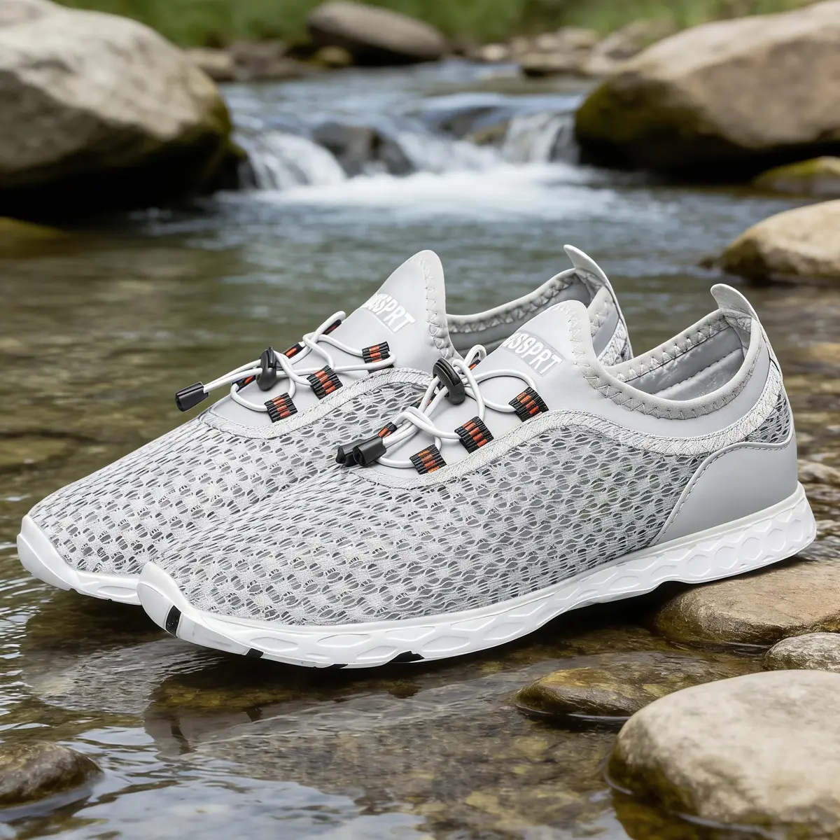 DOUSSPRT Men's Water Shoes Quick Dry for Beach Swim Pool Fishing Grey | Breathable Mesh & Quick Drying (70-120 chars) - view 3