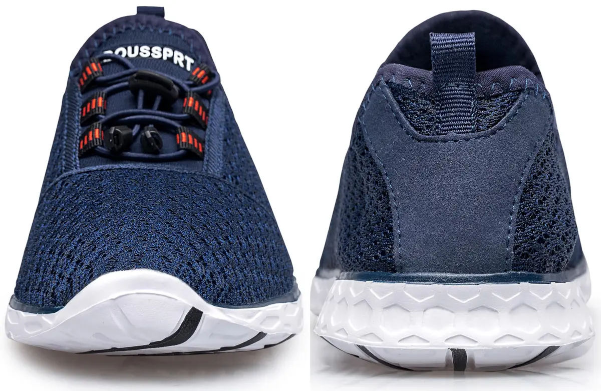 DOUSSPRT Men's Water Shoes Quick Dry for Beach Swim Pool Fishing Bluewhite | Breathable Mesh & Fast Drying - view 7