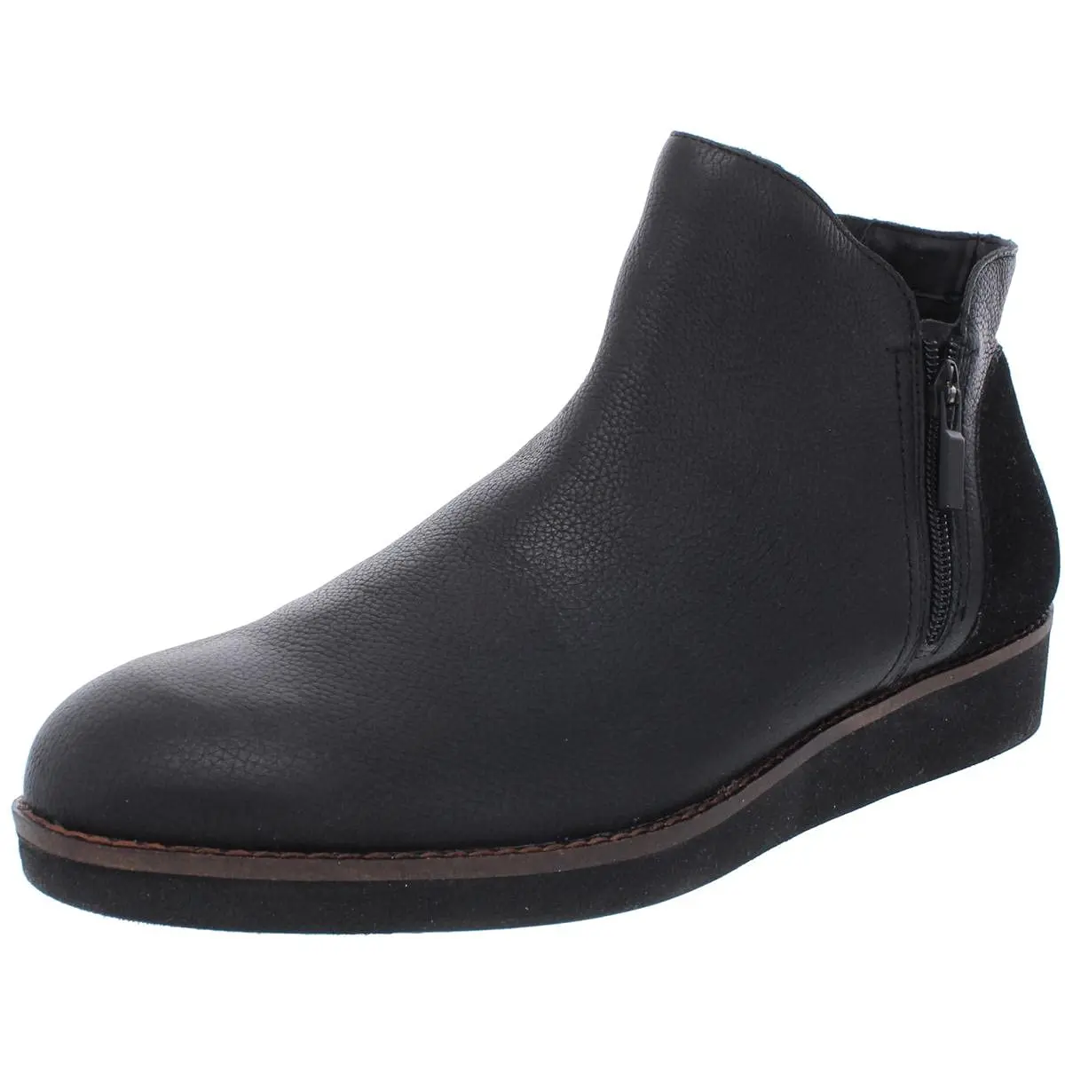 SoftWalk Wesley Black 11 Wide | Casual Ankle Boot with Asymmetric Zip (70-120 chars) - main product image