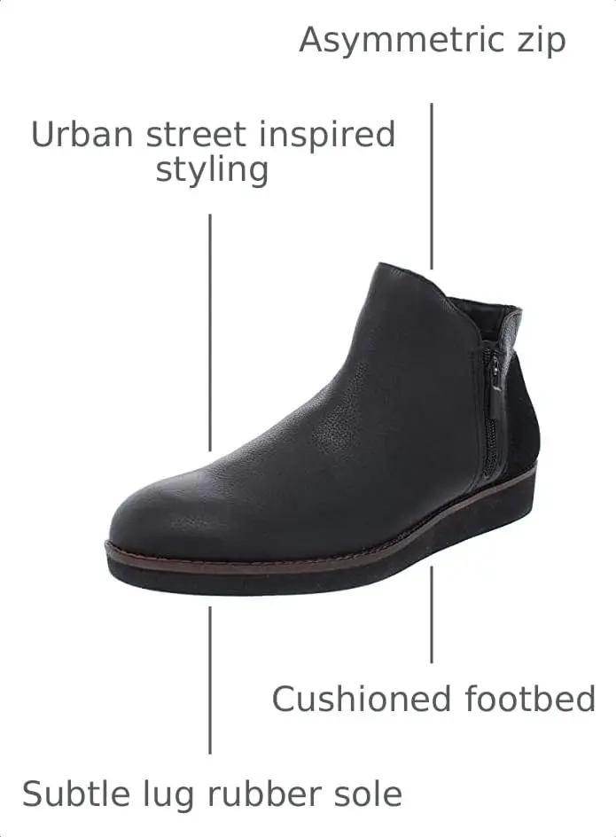 SoftWalk Wesley Black 11 Wide | Casual Ankle Boot with Asymmetric Zip (70-120 chars) - view 3