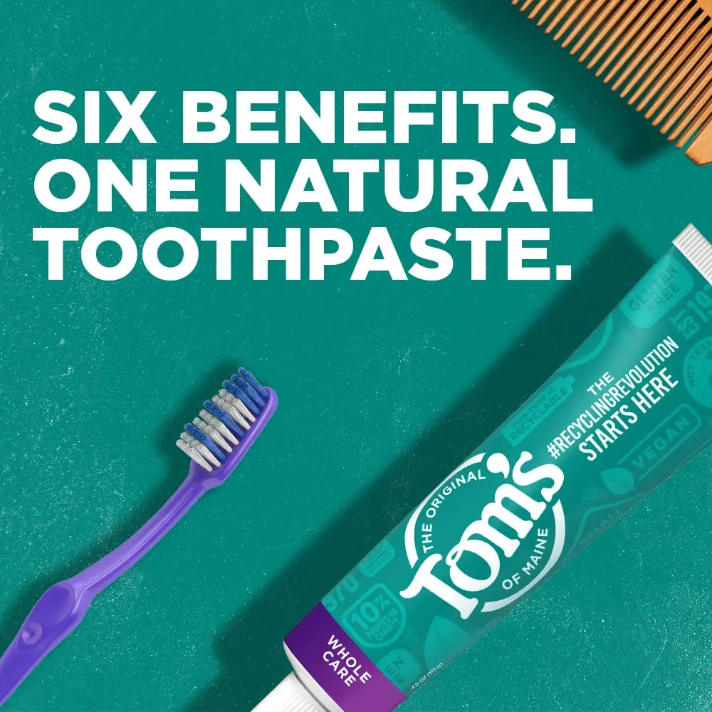 Tom's of Maine Cinnamon Clove Whole Care Toothpaste 4 oz | Natural Fluoride for Whole Mouth - view 2
