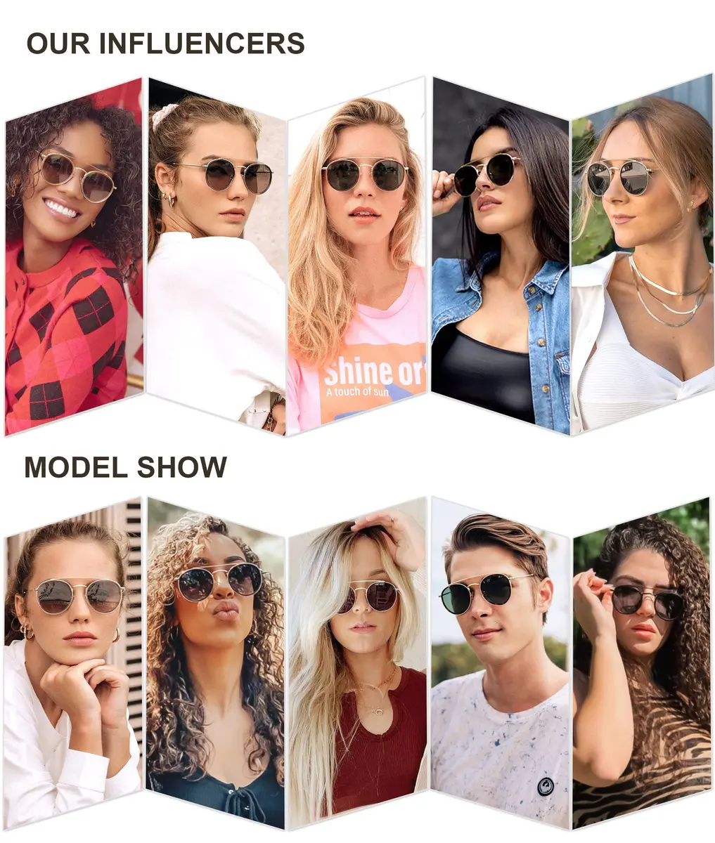 SOJOS Retro Vintage Round Polarized Sunglasses for Women Men Small Double Bridge Circle Sunnies SJ1104, Dark Black/Grey | UV400 Polarized - view 2