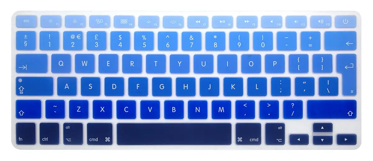 HRH Ombre Blue Keyboard Cover EU for MacBook Air Pro 13" 15" 2015 or Older | Full EU Layout Silicone - main product image