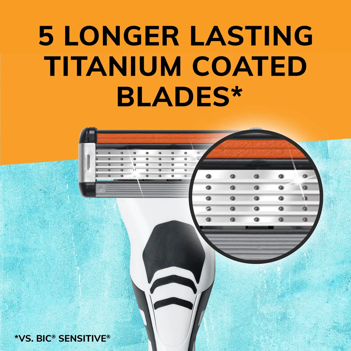 BIC Flex 5 Hybrid Disposable Razors for Men | 1 Handle & 6 Cartridges, 5 Blades, Recycled Plastic Handle, Recyclable Packaging - view 2
