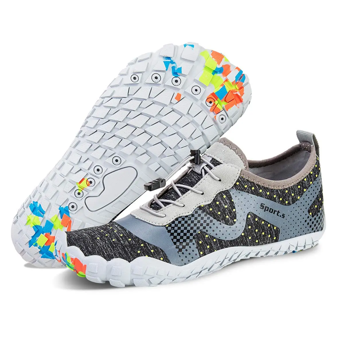 WateLves Water Shoes for Men Women Barefoot Quick-Dry Aqua Sock | Outdoor Athletic Sport Shoes (A-Light Gray, 44) - view 2