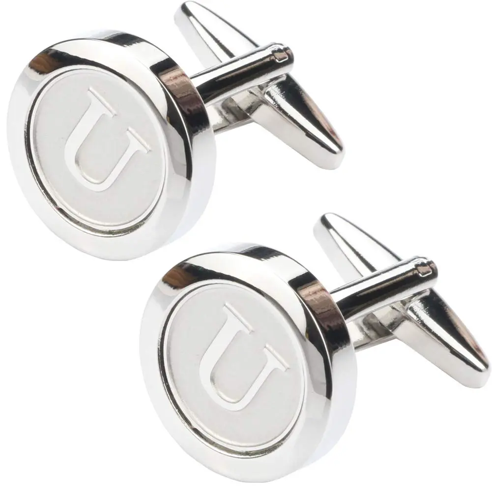 Dannyshi Classic Stainless Steel Initial Cufflinks 26 | Durable, Polished, Elegant (70-120 chars) - main product image