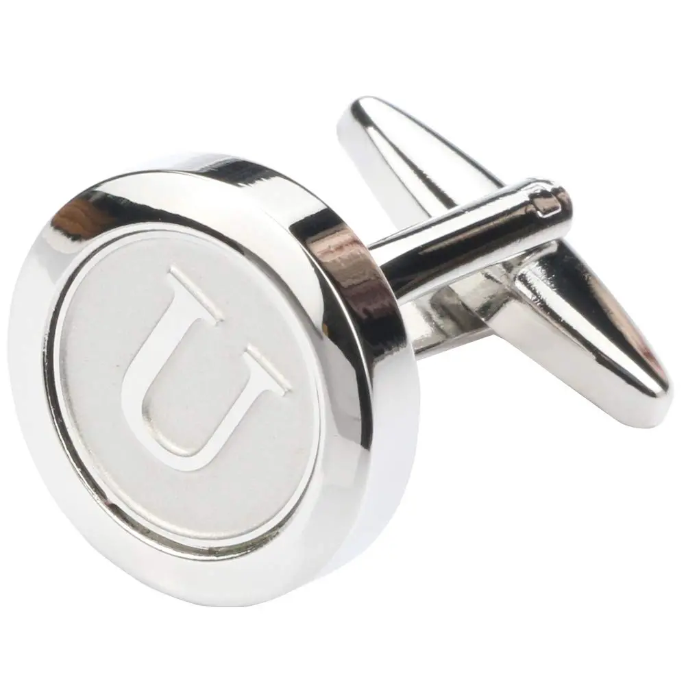 Dannyshi Classic Stainless Steel Initial Cufflinks 26 | Durable, Polished, Elegant (70-120 chars) - view 3