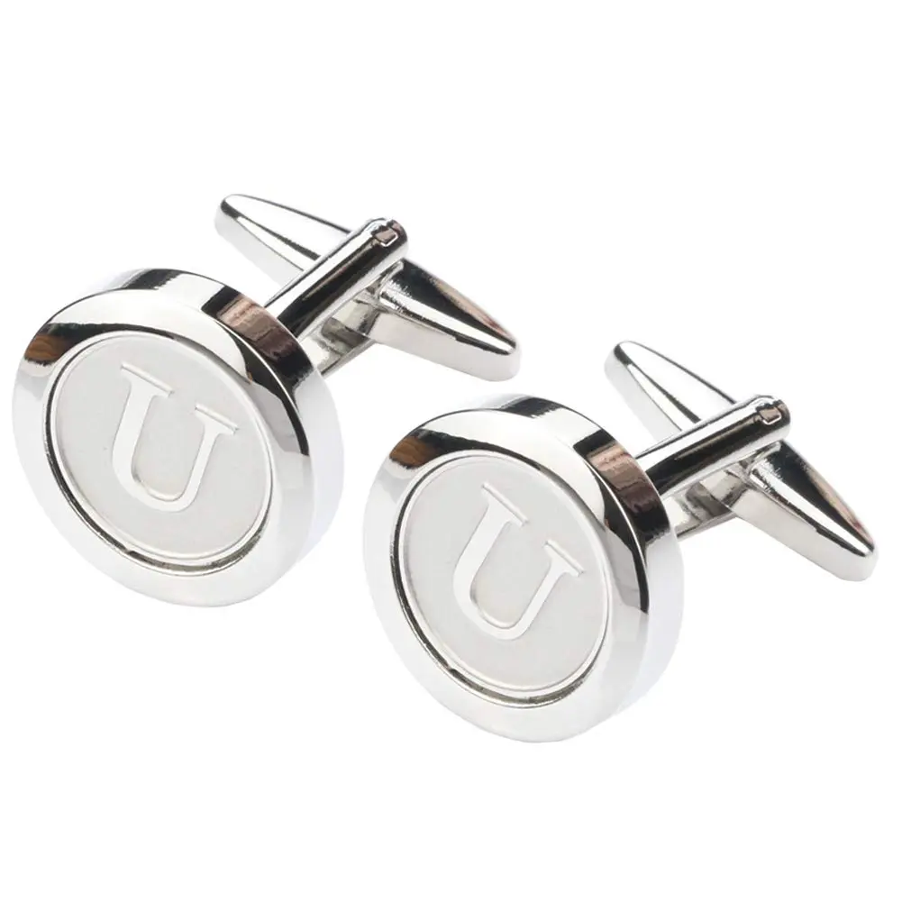 Dannyshi Classic Stainless Steel Initial Cufflinks 26 | Durable, Polished, Elegant (70-120 chars) - view 4