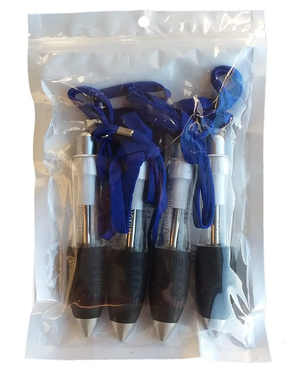 Thixotropic Super Big Fat Pens: Large, Easy to Hold Pens for Arthritis (4 pack), Longer Lasting Black Ink Cartridge - view 4