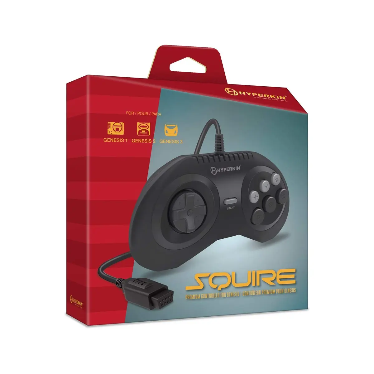 Hyperkin Squire Premium Controller for Genesis/MegaRetroN HD | Ergonomic 6-Button Gamepad, 10 ft Cable - view 2