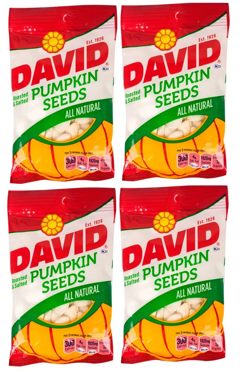 David Roasted and Salted Pumpkin Seeds 2 Oz | All Natural Snack for Healthy Eating - main product image