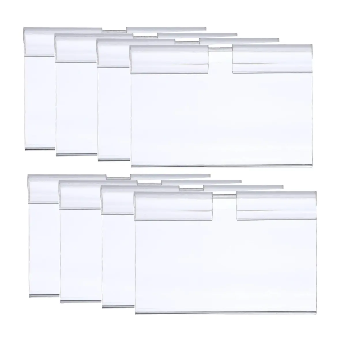 mollensiuer Clear Plastic Wire Shelf Price Label Holder 100-Pack | Fits Wire < 1/4 Inch - main product image