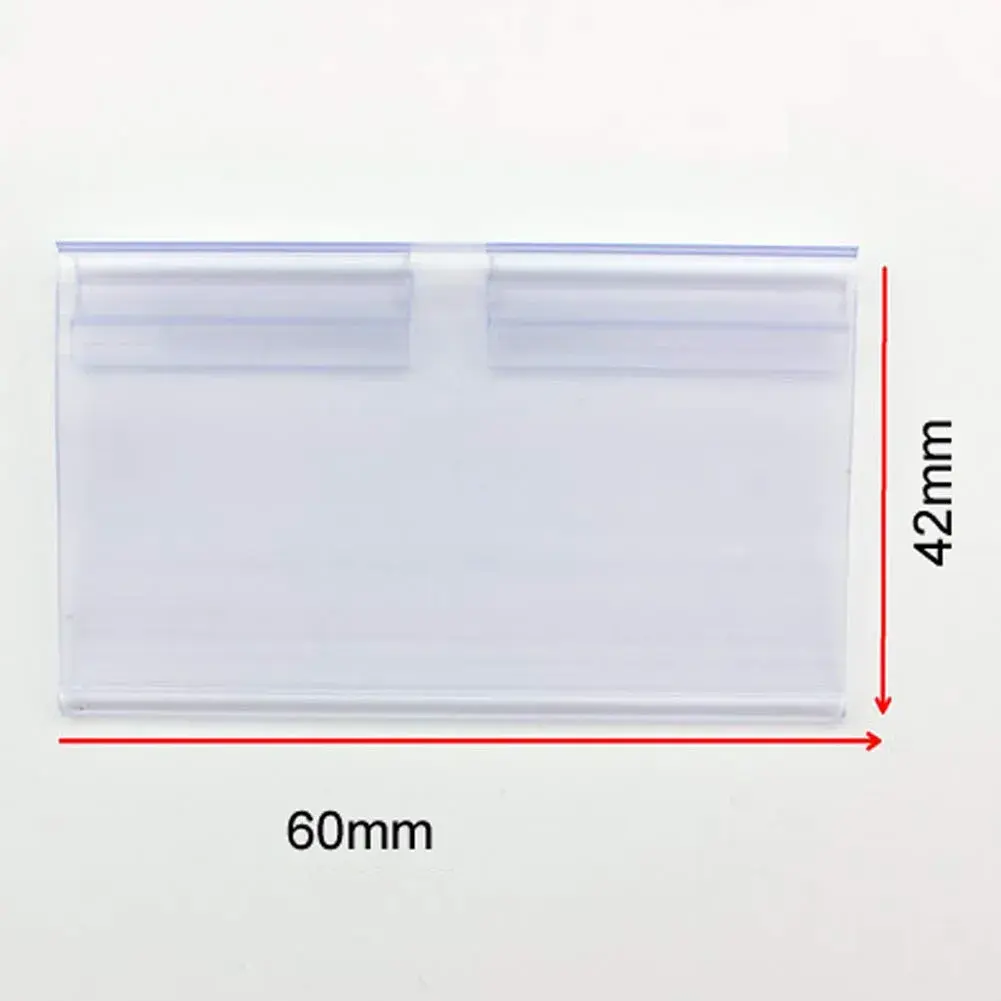 mollensiuer Clear Plastic Wire Shelf Price Label Holder 100-Pack | Fits Wire < 1/4 Inch - view 7