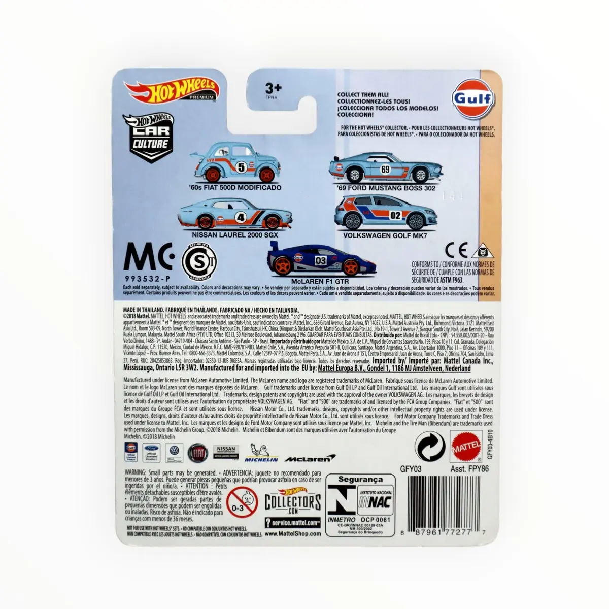 Hot Wheels Car Culture Gulf Oil Series 2/5 - '69 Ford Mustang Boss 302 | Collectible 1:64 Scale Toy - view 2