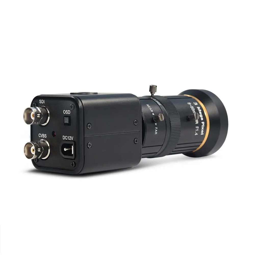 MOKOSE SDI Camera HD-SDI 2MP 1080P CCTV Security Camera with 5-50mm Manual Varifocal Lens | 126x44x44mm Metal Body - view 6