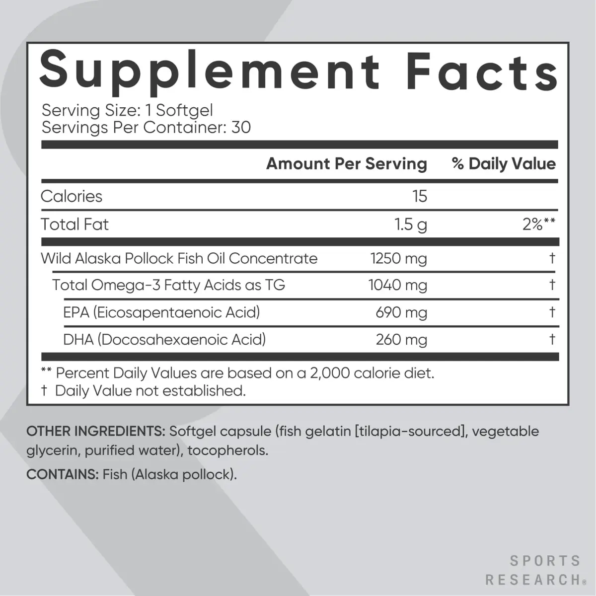 Sports Research Omega-3 Fish Oil 1250mg 30 Count | Triple Strength EPA DHA for Heart Health - view 5