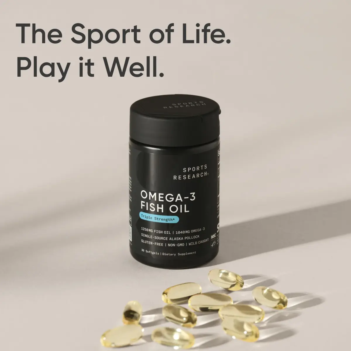 Sports Research Omega-3 Fish Oil 1250mg 30 Count | Triple Strength EPA DHA for Heart Health - view 7