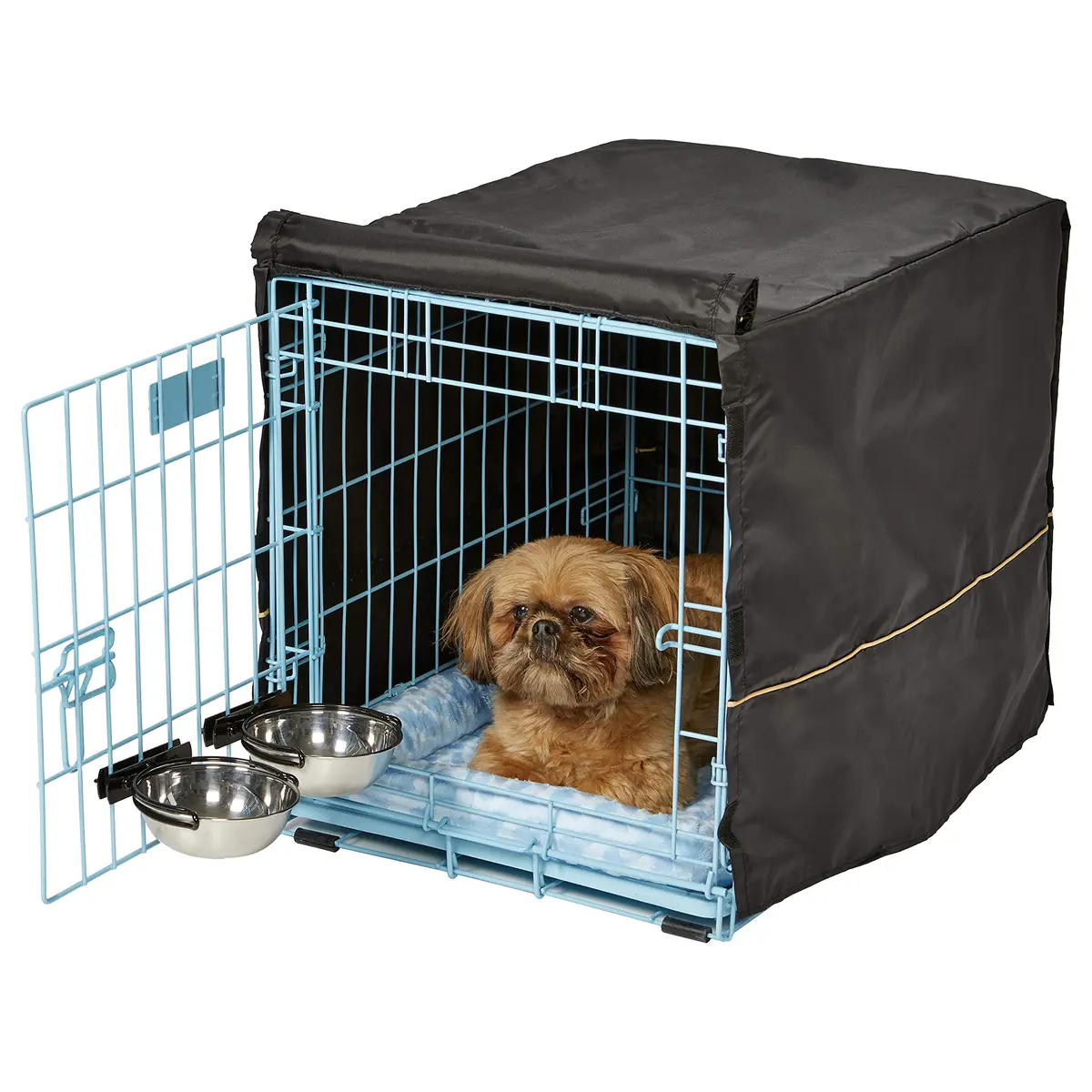 MidWest Homes for Pets Blue Fashion iCrate Starter Kit, 24-inch Dog Crate Bundle for Small Dogs | All-in-One Puppy Care Set - main product image