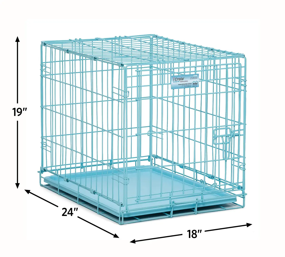 MidWest Homes for Pets Blue Fashion iCrate Starter Kit, 24-inch Dog Crate Bundle for Small Dogs | All-in-One Puppy Care Set - view 5