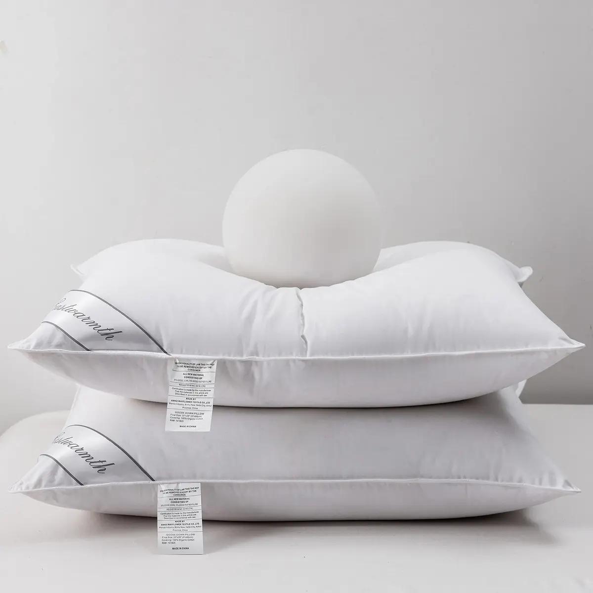 Eastwarmth Natural Goose Down & Feather Pillow Pair 20x26in | Supportive, Soft Cotton, Hotel Quality - main product image
