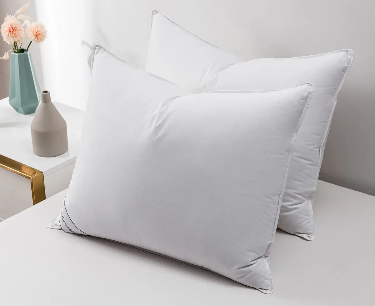 Eastwarmth Natural Goose Down & Feather Pillow Pair 20x26in | Supportive, Soft Cotton, Hotel Quality - view 2