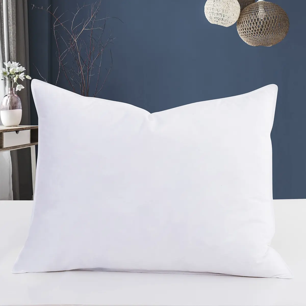 Eastwarmth Natural Goose Down & Feather Pillow Pair 20x26in | Supportive, Soft Cotton, Hotel Quality - view 3
