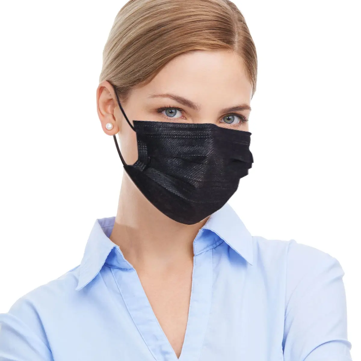 SOOQOO 3-Ply Black Disposable Face Masks 100 Count | Filter Protection Masks for Unisex Adults - view 8