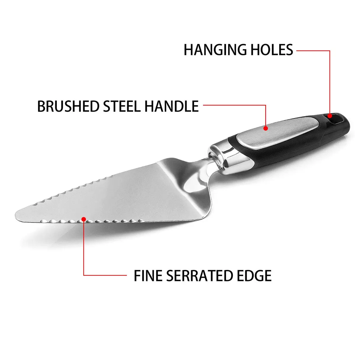 Awpeye Stainless Steel Pie Cutter and Server 9.85in | Sharp Serrated Edges for Desserts - view 3