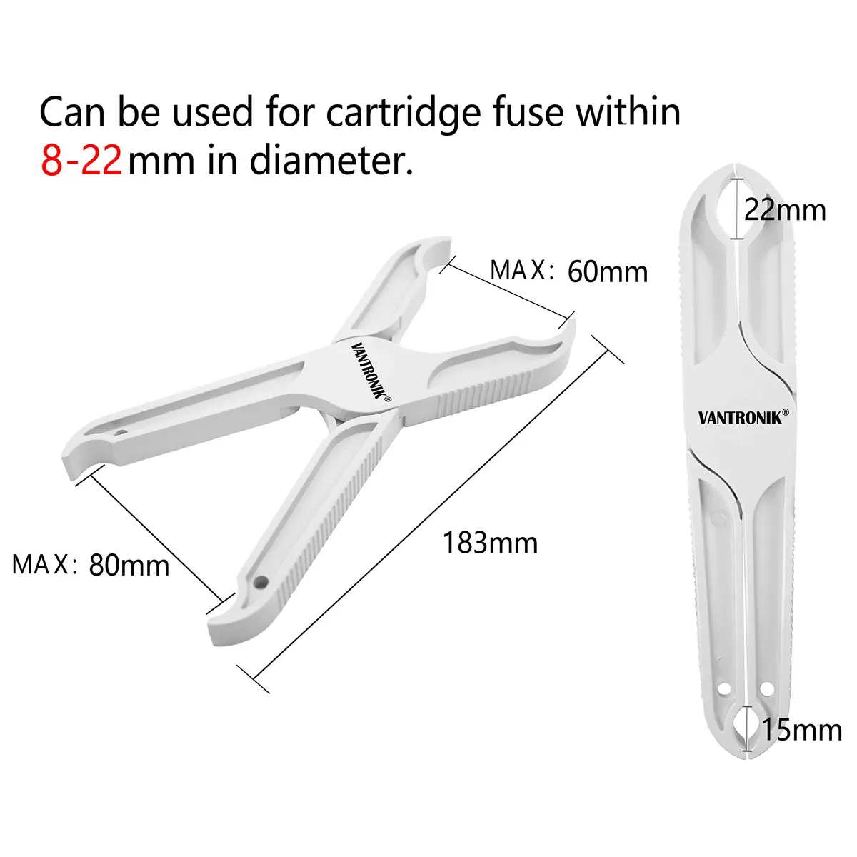 VANTRONIK Fuse Puller Tool for Large Cylindrical Fuse and Bulb, 7.2-inch | Insulated Non-Conductive ABS Handle - view 4