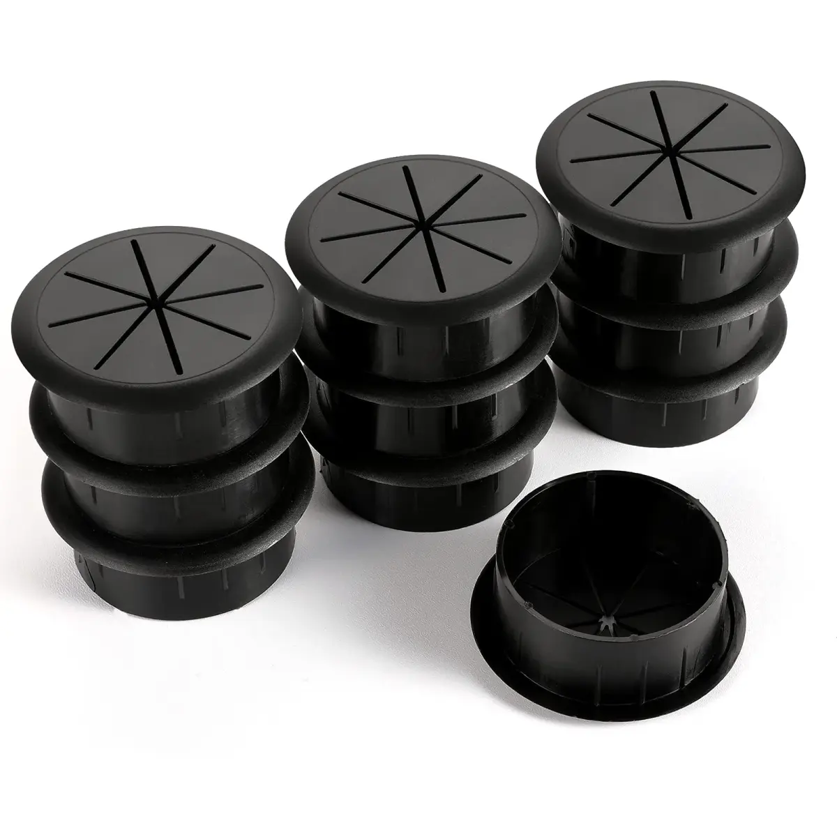 HYCC 2 Inch Flexible Desk Grommet - Black | Tidy Your Workspace Cables - main product image