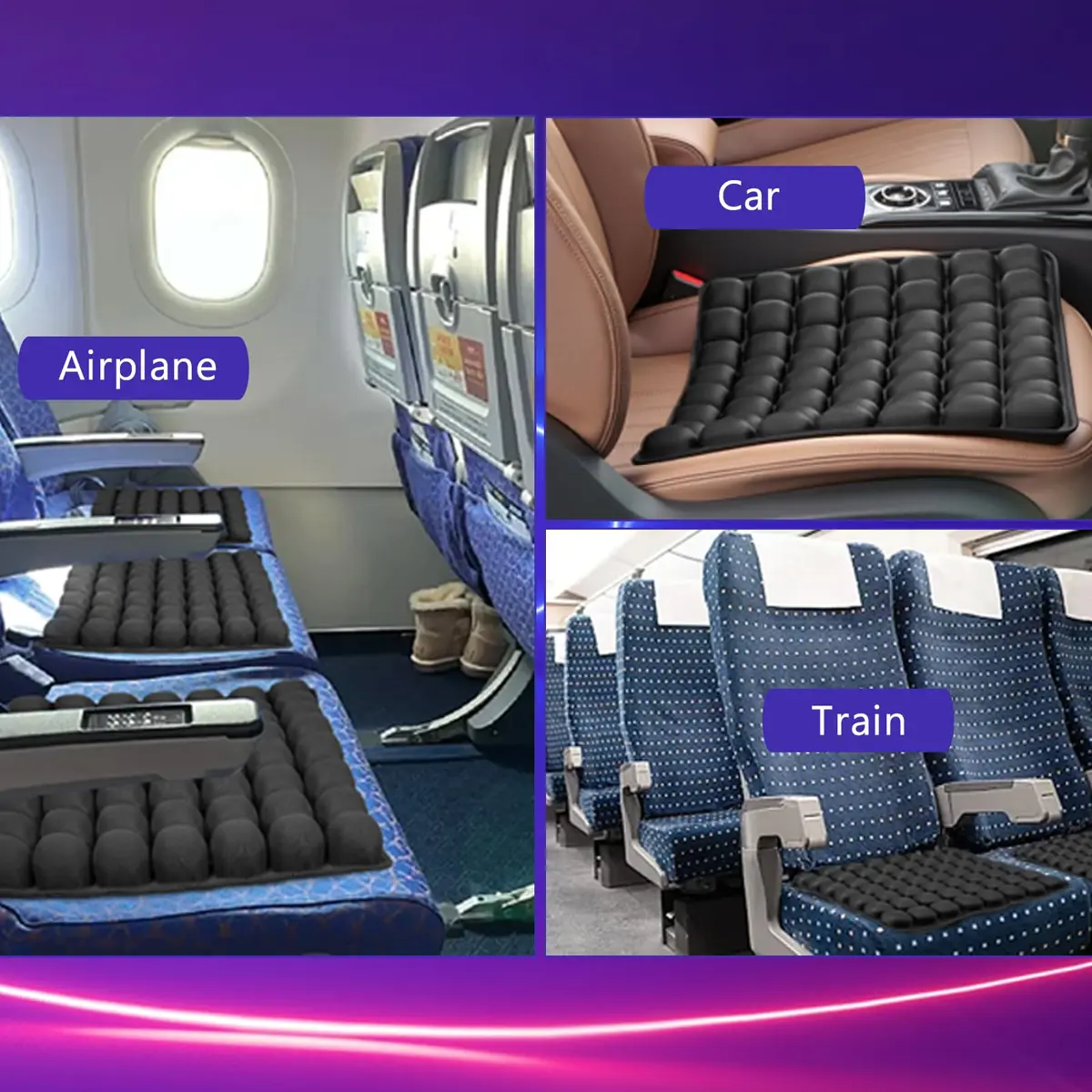 SUNFICON Air Cushion Inflatable Seat Pad 45.7cm x 40.6cm x 2.5cm (18" x 16" x 1") | Pressure Relief for Office Chairs & Wheelchairs - view 7