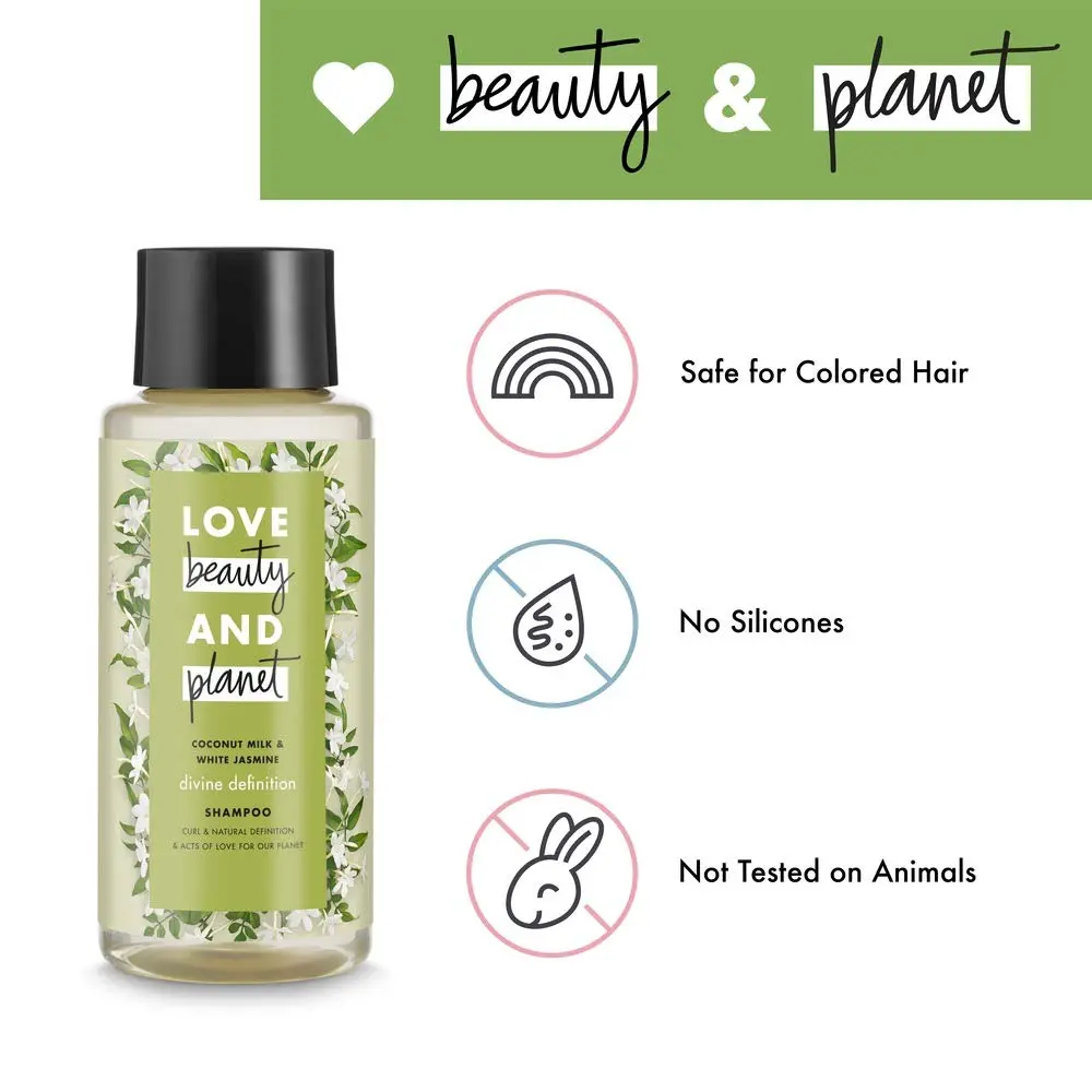 Love Beauty And Planet Divine Definition Shampoo, Coconut Milk & White Jasmine 13.5 fl oz | Nourishing, Sulfate-Free - view 5