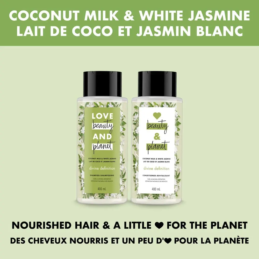 Love Beauty And Planet Divine Definition Shampoo, Coconut Milk & White Jasmine 13.5 fl oz | Nourishing, Sulfate-Free - view 4