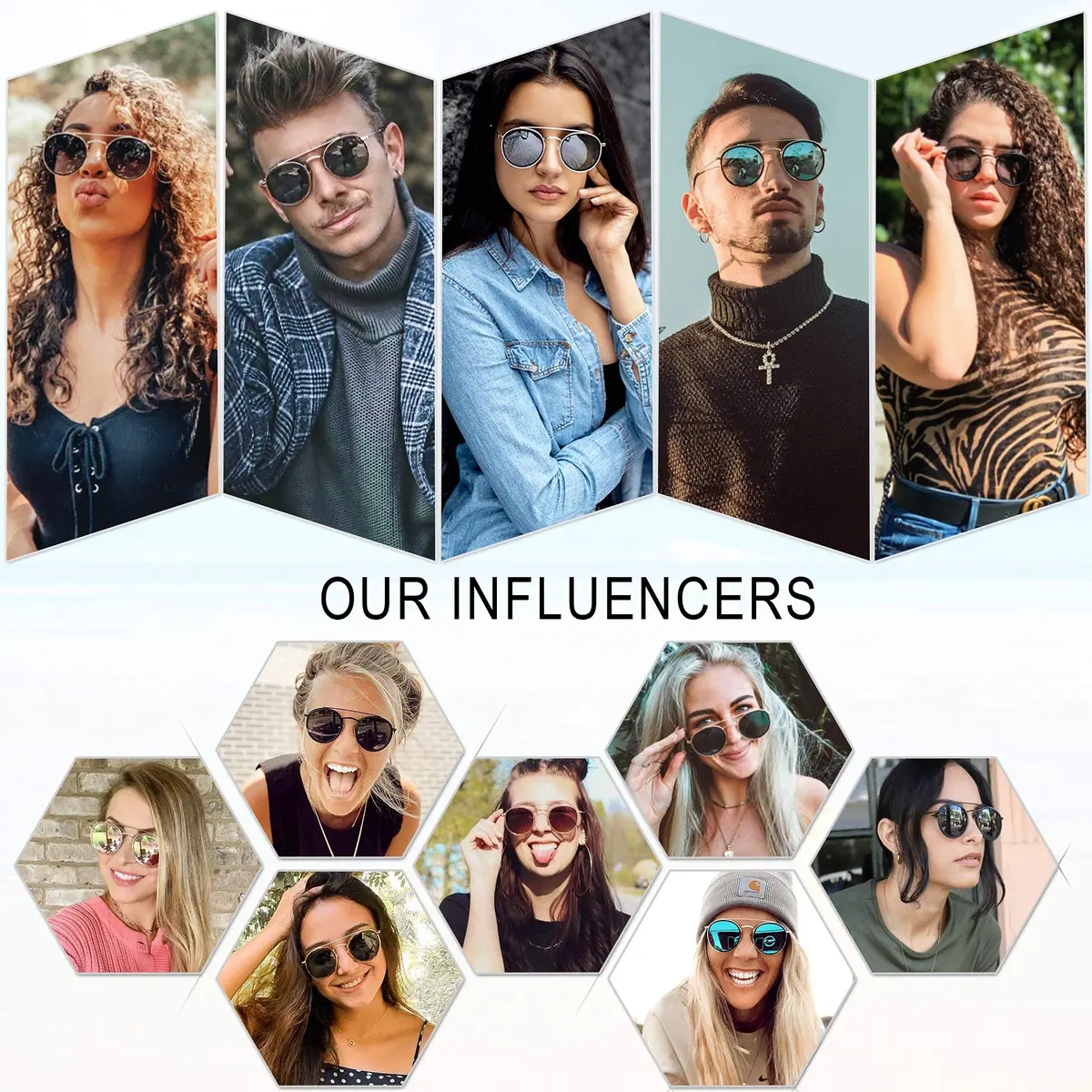 SOJOS Retro Vintage Round Polarized Sunglasses for Women Men Small Double Bridge Circle Sunnies SJ1104, Black/Blue Mirrored - view 2