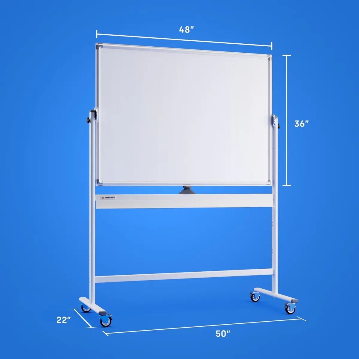 Kamelleo Rolling Whiteboard on Wheels 48" x 36" | Double Sided Magnetic White Board - view 9