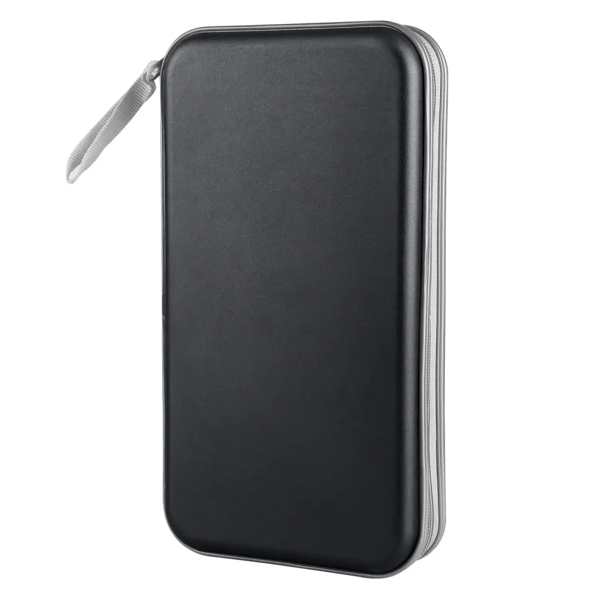 Siveit 80 Capacity CD Case | Black Hard Plastic DVD Wallet Holder with Zipper - main product image