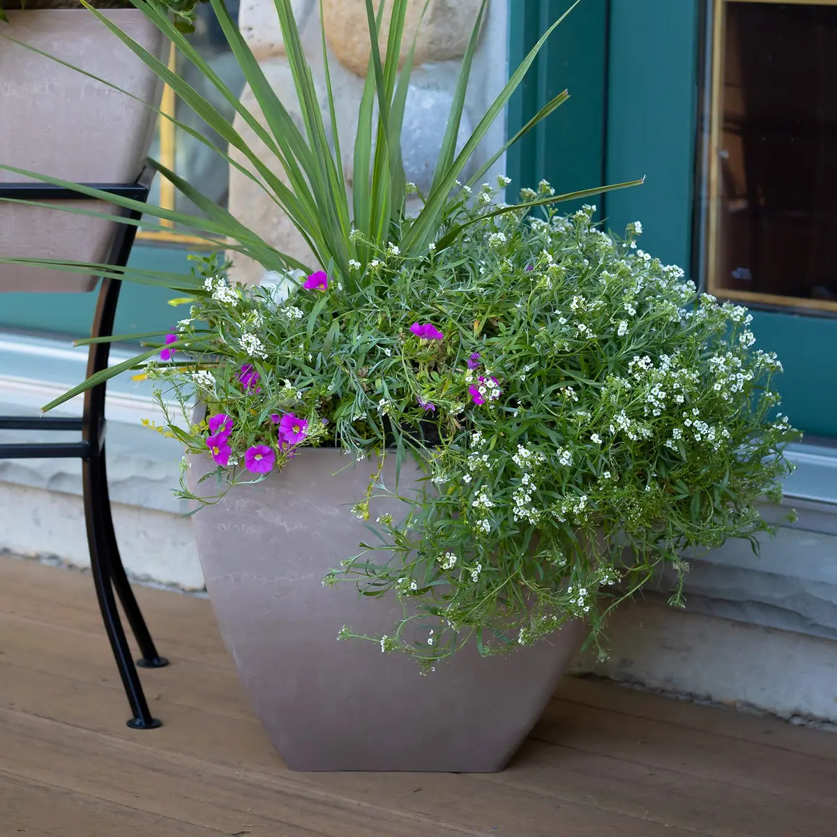 RTS Home Accents 20" Square Garden Planter for Indoor or Outdoor Gardening, Oak - Durable, Weather-Resistant Planter for Contemporary Spaces - view 5
