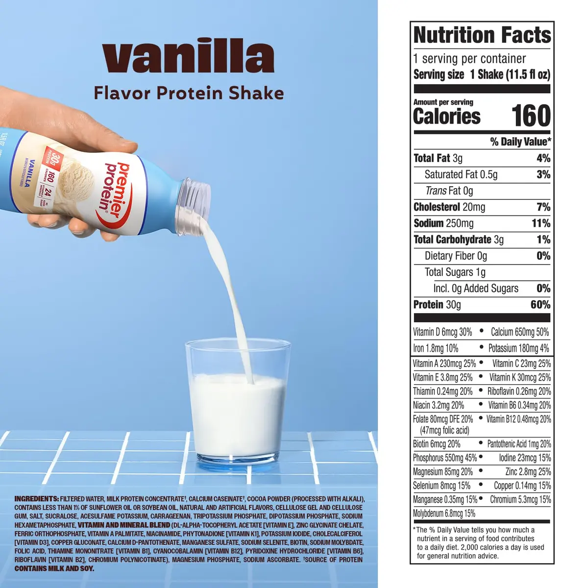 Premier Protein Vanilla 30g Protein Shake 11.5 Fl Oz (138 Fl Oz Total) | High Protein, Low Sugar, Gluten-Free - view 6