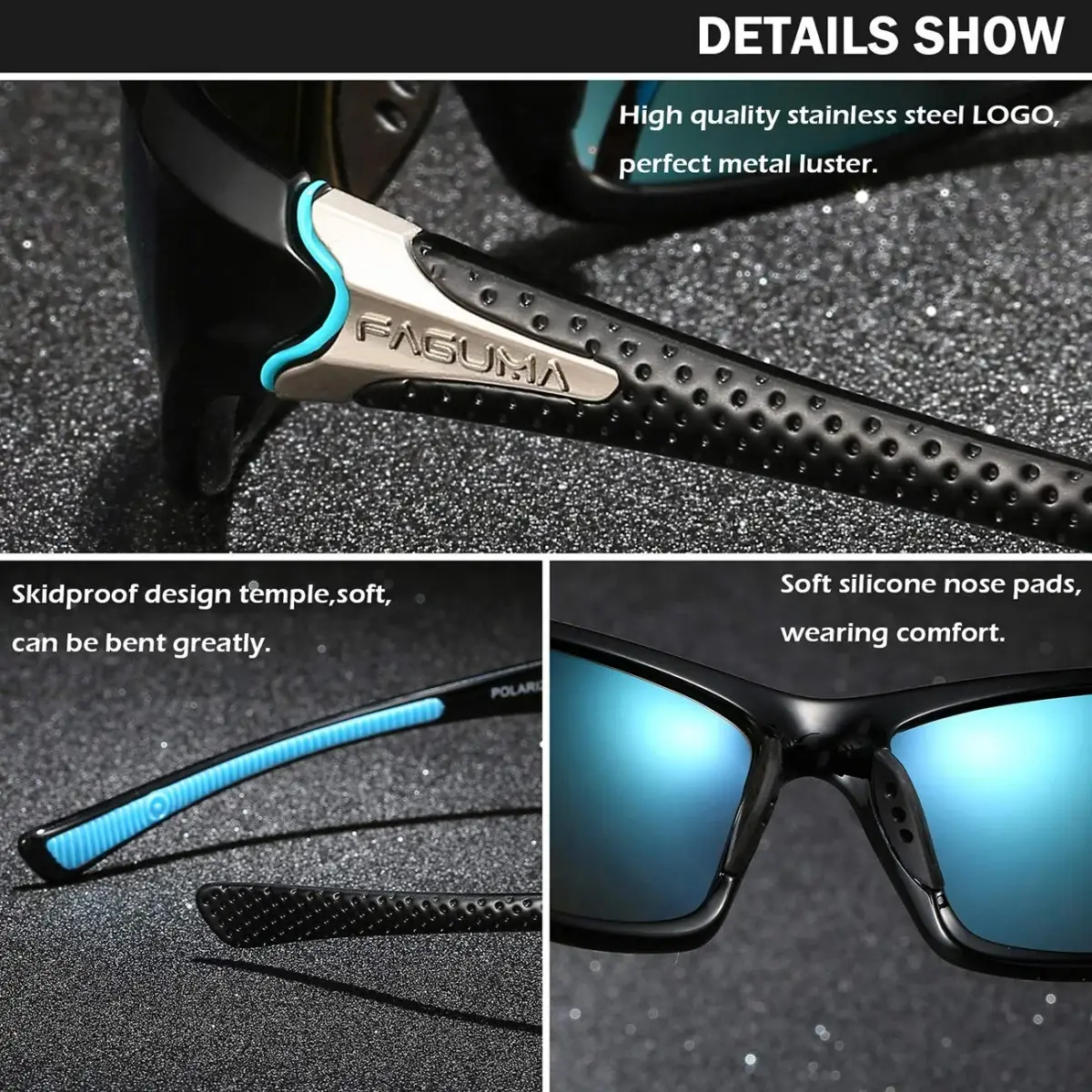 FAGUMA Sports Polarized Sunglasses For Men UV400 Protection | 62mm (2.44in) Lens Width - view 5
