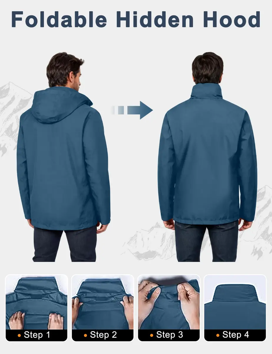 Little Donkey Andy Men's Waterproof Rain Jacket XL | Breathable, Windproof & Lightweight - view 4