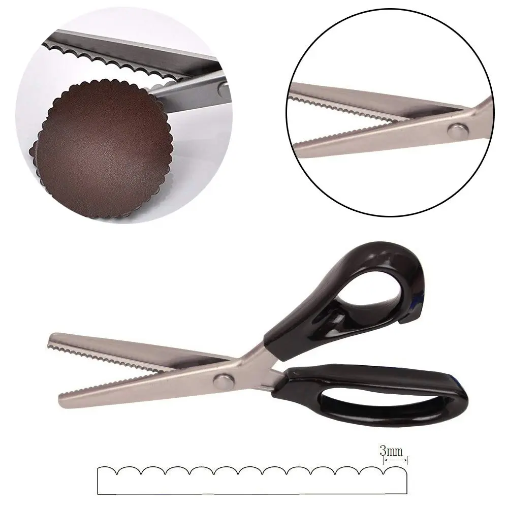 Price Xes Fabric Pinking Shears Craft Scissors 23.5cm | Serrated & Scalloped Edges for Precise Cutting - view 2