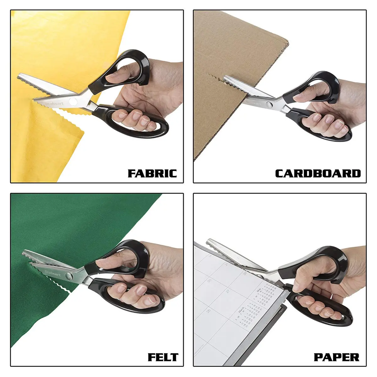 Price Xes Fabric Pinking Shears Craft Scissors 23.5cm | Serrated & Scalloped Edges for Precise Cutting - view 3