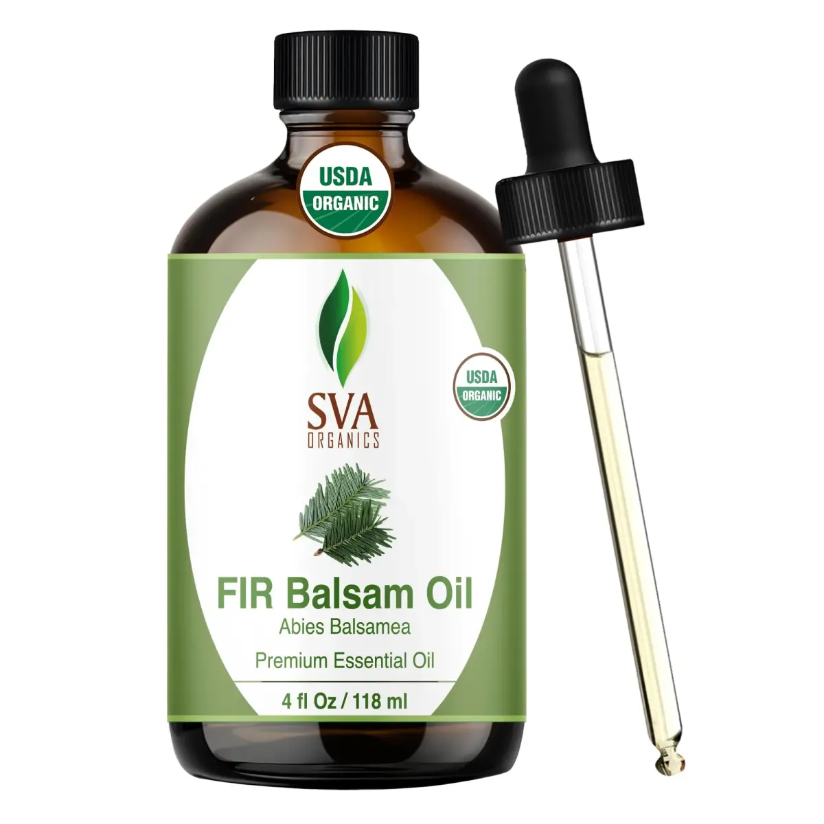 SVA ORGANICS Fir Balsam Essential Oil - 4 Fl Oz (118 mL) - Pure & Natural Aroma - main product image