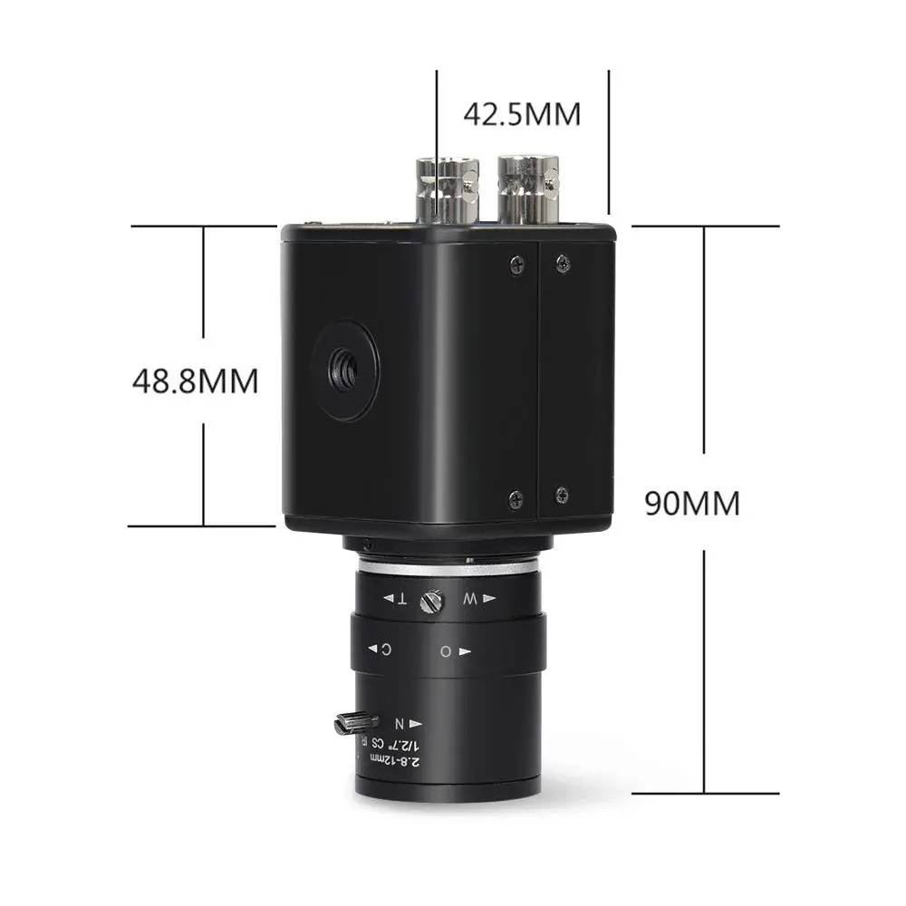 MOKOSE SHD50-2.8-12MM HD-SDI CCTV Security Camera 1080P 2MP CMOS Sensor, 89x42x44mm | Varifocal Wide-Angle Camera with 2.8-12MM - view 2