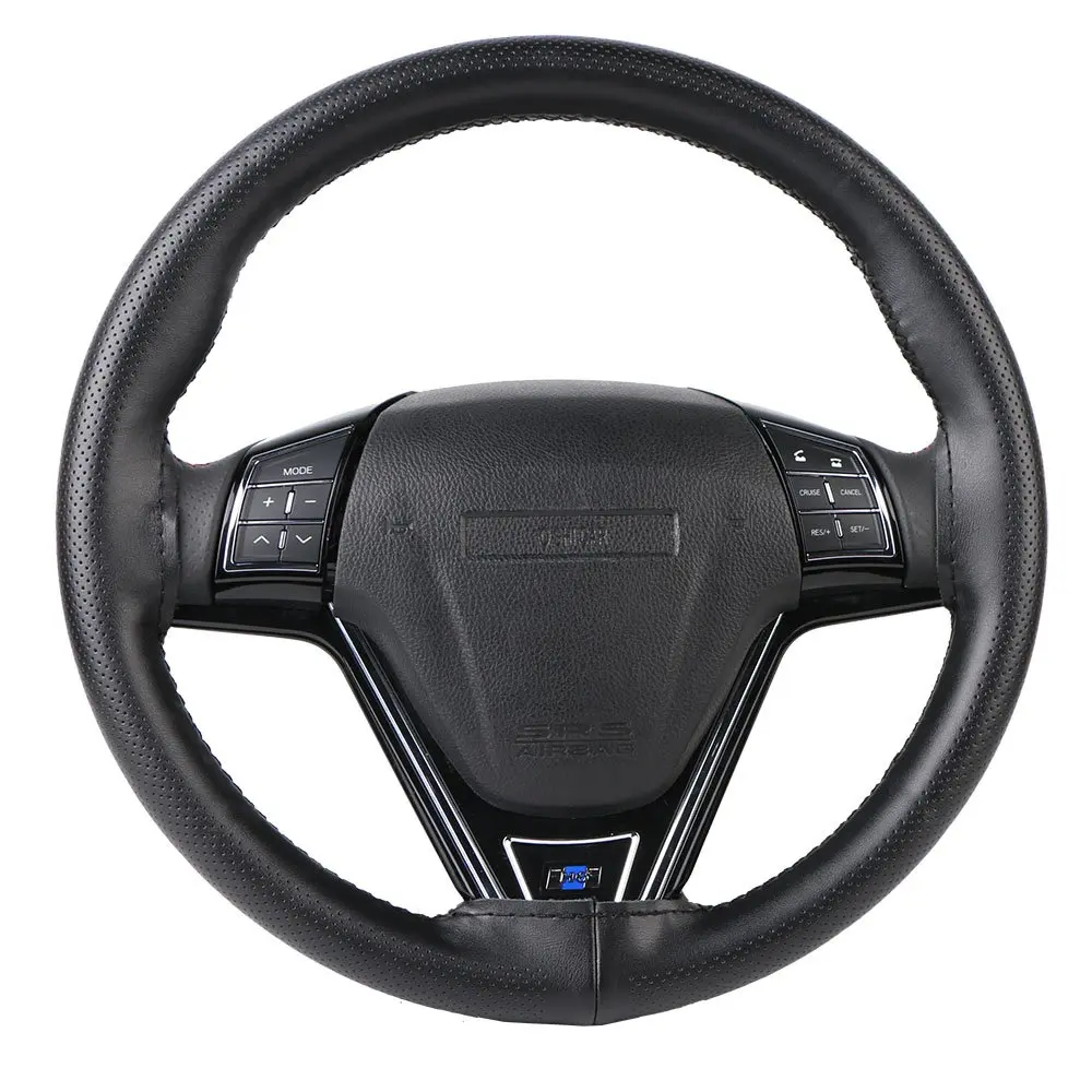 O SHI CAR Genuine Leather Steering Wheel Cover 15.5 Inch | Anti-slip, Large Fit for SUVs & Trucks - view 7